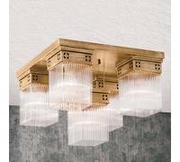 ORION Plafoniera Frieda a cinque luci in ottone pieno Orion