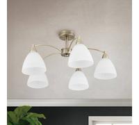 ORION Plafoniera Kinga a 5 luci in ottone antico Orion