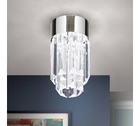 ORION Plafoniera LED Prism, cristallo, Ø10cm cromo Orion