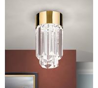 ORION Plafoniera LED Prism, cristallo, Ø10cm, oro Orion