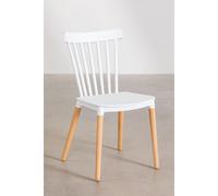 ORION91ufficiale ® - Sedia ALCIONE Sedile in polipropilene bianco e gambe in faggio (83x48x52,5 cm) Stile scandinavo, Sala da pranzo,ospitalità, Ufficio, Soggiorno, Telelavoro, Cucina - spaziOrion91