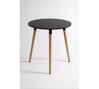 ORION91ufficiale ® - Tavolo rotondo, doppio piano (Ø80 x76 cm) Nero 3 Gambe Rotonde in Legno di Faggio, Stile Nordico, Bar, Ristorante, Hotel, Sala da Pranzo, Soggiorno, Cucina, Lavoro da