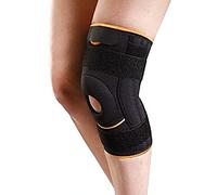 Orione Safte Ginocchiera Neoprene steccata con foro supporto rotuleo NERO Size XL