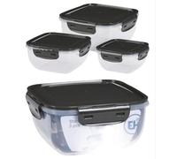 OrionMart 3 contenitori per alimenti con coperchi ermetici e riutilizzabili, in plastica Tupperware, senza BPA, 100% a prova di perdite, adatti al microonde e al microonde (grigio)