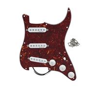 OriPure Alnico 5 SSS precablato caricato Battipenna per chitarra Scratchplate con kit di pickup Alnico 5 sfalsati per ST ST Parti di ricambio per chitarre elettriche Tartaruga Rossa