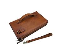 ORIREAL Borsa a mano in vera pelle da uomo, di lusso, marrone, 25 cm di lunghezza x 15 cm di larghezza