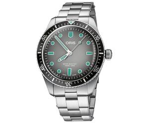 Oris Divers Sixty-Five Glow Grey Dial, orologio da polso da uomo, analogico, automatico, con cinturino in acciaio inox 01 733 7707 4053-07 8 20 18