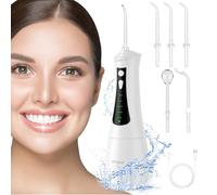 Orisary Idropulsore Dentale Portatile Senza Fili, Con 5 Ugelli E 5 Modalità, Pulisce Efficacemente i Denti, Ricarica USB, 300ML, Adatto Per La Casa E Il Viaggio Water Flosser docce orali