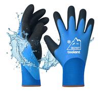 OriStout Guanti da lavoro invernali impermeabili per uomo e donna, per temperature sotto zero e celle frigorifere, con isolamento termico, super aderenti, blu, L
