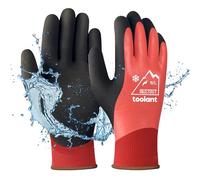 OriStout Guanti da lavoro termici invernali per uomo e donna, per touch screen, impermeabili, da giardinaggio, per il freddo, rosso, L