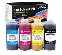 Oritdge Eco Solvent Inchiostro 1000ml per Eco Solvent Ink per Epson DX4 DX5 DX7 DX9 DX10 DX11 XP600 TX800 I3200 I1600 Testina di stampa, Mimaki, Roland, Mutoh(Nero, Ciano, Giallo, Magenta)