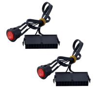 Orivin 2 pezzi 24 pin ATX alimentatore jumper bridge tester strumento con interruttore on/off luce rossa per controllo pompa di raffreddamento ad acqua 52 cm