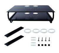 Orivin Mensola da parete a 2 ripiani per TV Box/Proiettore/Decoder via cavo/Lettore DVD/Decoder multimediali/Console di gioco, nera