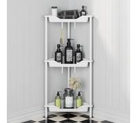 Oriware Porta Sapone per Doccia da Terra, Mensola Doccia Senza Foratura, Scaffale Angolare da Terra (3 Tier, Bianco)