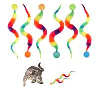 Orixo 6 Pezzi Palline Oscillanti per Gatti, Palla A Coda Lunga | Palla Rimbalzante Per Gatti, Giocattoli Con Code Rimbalzanti, Verme Giocattolo per Da Inseguire E Saltare Su