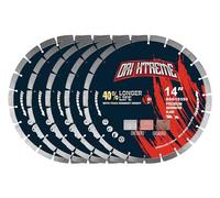 ORIXTREME 5 lame diamantate segmentate multiuso da 35,6 cm | Taglio a secco/bagnato di calcestruzzo, calcestruzzo armato, muratura, mattoni, blocco, mandrino da 20 mm