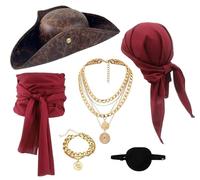 Orizizhic Set di accessori per costume da pirata per donne e uomini