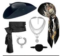Orizizhic Set di accessori per costume da pirata per donne e uomini | 6 pezzi, set di accessori per travestimenti, unisex, accessori per feste