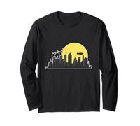 Orizzonte, con, Zeppelin, e, edifici Maglia a Manica