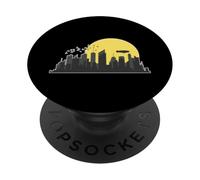 orizzonte, con, zeppelin, e, edifici PopSockets PopGrip Adesivo