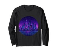 orizzonte della città di vaporwave Maglia a Manica