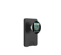 Orizzonte di Seattle, Washington Space Needle, arte retrò PopSockets PopWallet per MagSafe