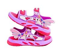 OrJana Sandali Impermeabili per Bambini Unicorno SuperEroi, Chiusura a Strappo, Suola ergonomica Antiscivolo (violet, Sistema Taglie Calzature EU, Bambino Piccolo (2-5 anni), Numero, Media, 26)