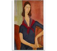 Orjdjz Wxkbl Amedeo Modigliani Dipinto su tela Amedeo Modigliani Poster《con una sciarpa》Stampe estetiche di arte murale per Home Office Decor Picture 40x55cmx1 senza cornice