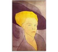 Orjdjz Wxkbl Amedeo Modigliani Quadro su tela Amedeo Modigliani Poster e stampe 「Testa di donna che indossa cappello 》Arte murale per la decorazione domestica Quadro 40x55cm senza cornice