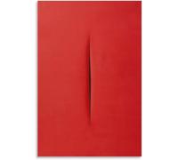 Orjdjz Wxkbl Astratto Lucio Fontana《Aspetta》Tela Wall Art Lucio Fontana Poster e Stampe Pittura Estetica per Home Wall Decor Picture 40x55cm Senza Cornice