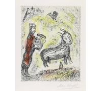 Orjdjz Wxkbl Marc Chagall Poster《David e Animale》Arte Murale Astratta Marc Chagall Stampe Pittura Surrealismo Tela per Decorazione Immagine Parete Casa 40x55cm Senza Cornice