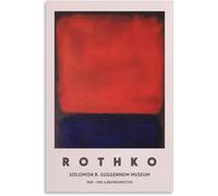 Orjdjz Wxkbl Mark Rothko Wall Art Mark Rothko 《Rosso e blu su marrone》Poster Pittura su tela astratta Stampe moderne per Home Office Picture Decor 40x55cm senza cornice
