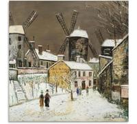 Orjdjz Wxkbl Maurice Utrillo Poster E Stampe《Neve Nei Tre Mulini Montmartre》Arte Murale Su Tela Maurice Utrillo Pittura Per Decorazioni Per La Casa Pictrue 50x50cm Senza Cornice