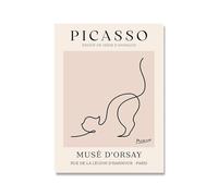 Orjdjz Wxkbl Pablo Picasso Wall Art Pablo Picasso Cat Line Drawing Poster e Stampe Pittura su tela astratta per la decorazione dell'immagine della parete domestica 40x55cm senza cornice