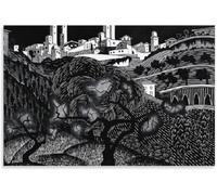 Orjdjz Wxkbl Poster Astratti MC. Escher M.C. Escher《San Gimignano》Arte Murale su Tela M.C. Escher Stampe e Dipinti per Home Picture Wall Decor 40x65cm Senza Cornice