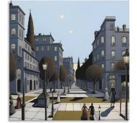 Orjdjz Wxkbl Surrealismo Paul Delvaux Poster Paul Delvaux Tela di canapa Arte della parete Paul Delvaux Stampe Paul Delvaux Pittura per Home Decor Quadro 50x50cm senza cornice