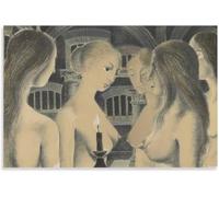 Orjdjz Wxkbl THE VAULT di Paul Delvaux poster e stampe Surrealismo Wall Art Paul Delvaux pittura su tela per ufficio Wall Picture Decor 50x75cmx1 senza cornice
