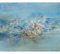 Orjdjz Wxkbl Zao Wou Ki Poster Famoso Zao Wou Ki《Senza titolo》Arte della parete su tela Astratta Zao Wou Ki Stampe e pittura per Home Decor Picture 40x55cmx1 Senza cornice
