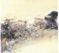 Orjdjz Wxkbl Zao Wou Ki Poster Famoso Zao Wou Ki《Senza titolo》Arte della parete su tela Astratta Zao Wou Ki Stampe e pittura per Home Decor Picture 40x40cmx1 Senza cornice