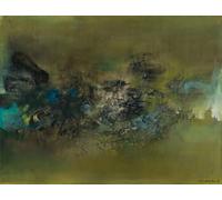Orjdjz Wxkbl Zao Wou Ki Poster Famoso Zao Wou Ki《Senza titolo》Arte della parete su tela Astratta Zao Wou Ki Stampe e pittura per Home Decor Picture 40x55cmx1 Senza cornice
