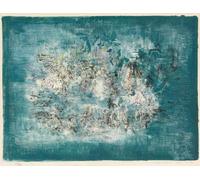 Orjdjz Wxkbl Zao Wou Ki Poster Famoso Zao Wou Ki《Senza titolo》Arte della parete su tela Astratta Zao Wou Ki Stampe e pittura per Home Decor Picture 40x55cmx1 Senza cornice