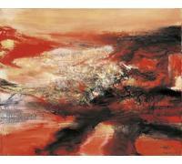 Orjdjz Wxkbl Zao Wou Ki Poster Famoso Zao Wou Ki《Senza titolo》Arte della parete su tela Astratta Zao Wou Ki Stampe e pittura per Home Decor Picture 40x40cmx1 Senza cornice