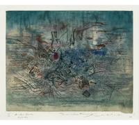 Orjdjz Wxkbl Zao Wou Ki Poster Famoso Zao Wou Ki《Senza titolo》Arte della parete su tela Astratta Zao Wou Ki Stampe e pittura per Home Decor Picture 40x55cmx1 Senza cornice