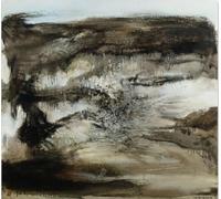 Orjdjz Wxkbl Zao Wou Ki Poster Famoso Zao Wou Ki《Senza titolo》Arte della parete su tela Astratta Zao Wou Ki Stampe e pittura per Home Decor Picture 40x40cmx1 Senza cornice