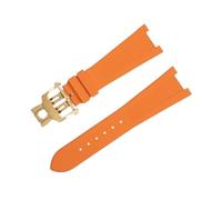 ORKDFJ Per Patek Philippe cinturino per cinturino Nautilus 5711/5712 interfaccia originale accessori da polso FKM Fluororubber (colore: arancione, dimensioni: 25-12)