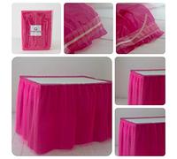 ORKIDEA Gonna da tavolo con tulle - Made in Italy - Dimensioni: 74 x 420 cm (fucsia)