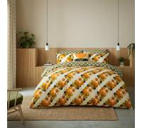 Orla Kiely Biancheria da letto, set copripiumino in 100% cotone multicolore a righe con fiori retrò (set copripiumino super king size: 260 cm x 220 cm)