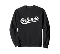 Orlando Florida Cool Retro Script 1970s Bianco Testo Vintage Felpa