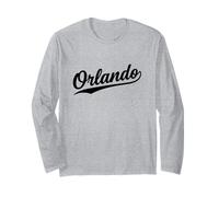 Orlando Florida Cool Retro Script 1970s Bianco Testo Vintage Maglia a Manica