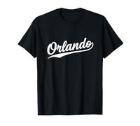 Orlando Florida Cool Retro Script 1970s Bianco Testo Vintage Maglietta
